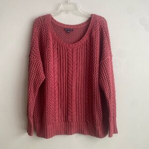 American Eagle Outfitters Rose Pink Red Color Crew Neck Sweater